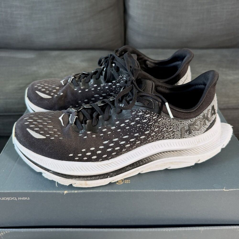 Hoka One One Kawana 'Black / White' Mesh Running Shoes Men's Size 10D